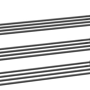 Skostativ 3 hylder metal, stabelbart, 30 × 92 × 54 cm, sort