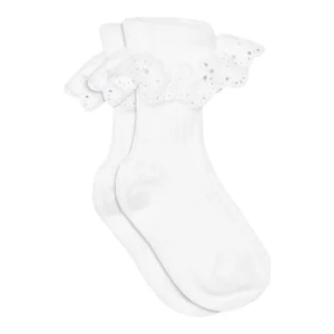 Lisa strømpe med blonde – White – 25/28
