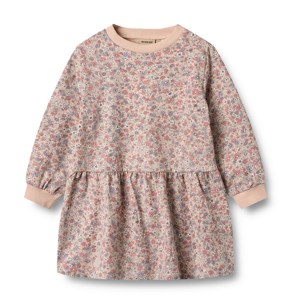 Zenia Sweat Kjole – Rose dust flowers – 4 ÅR