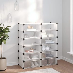 Skoreol 94,5 × 36,5 × 106 cm i PP – transparent, modulært skostativ
