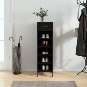 Skoskab 30x35x105 cm konstrueret træ sort