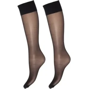 Deocy Silk Look 20d Kneehighs Strømpebukser 2P Sort polyamid One Size Dame