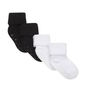 Baby rib strømpe m. ABS (4-pak) – 100 – 11/14