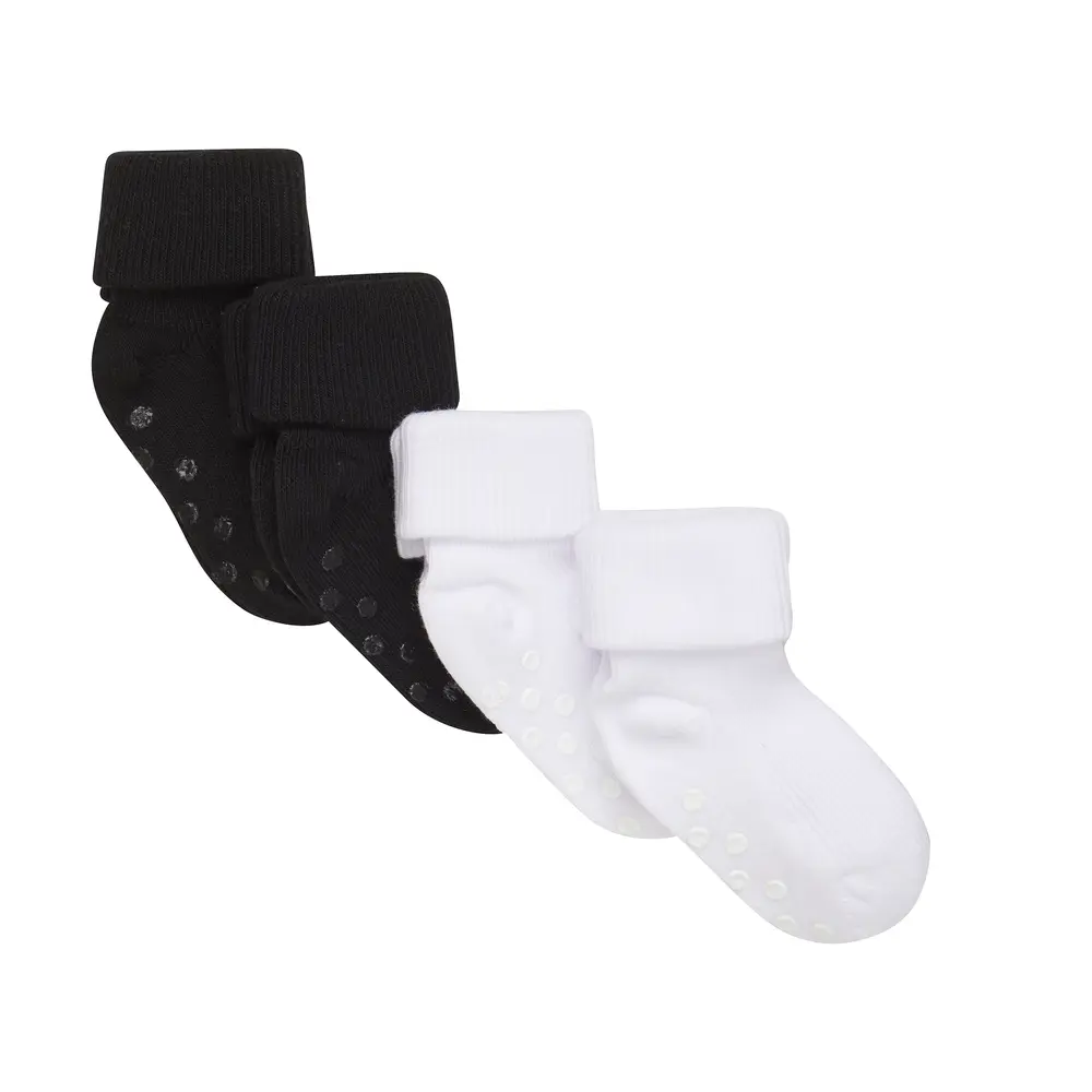 Baby rib strømpe m. ABS (4-pak) – 100 – 11/14