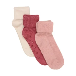 Baby rib Strømper w. ABS – Mineral Red – 11/14