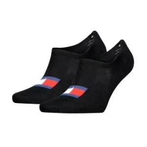 Tommy Uni TJ Flag Footie Socks Strømper 2P Sort Str 39/42
