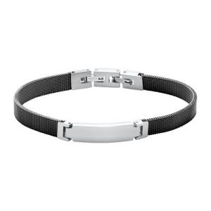 Mesh armbånd i sort Stål 19 og 20 cm – Mulighed for gravering