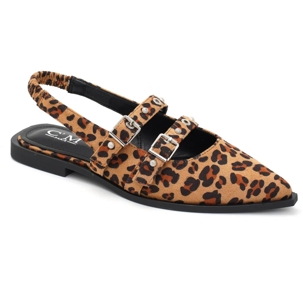 Amelia dame slingback ballerinaer 8316 – Leopard