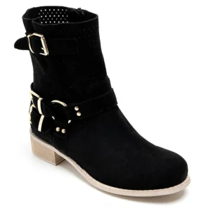 Malou dame bikerstøvler 9636A – Black