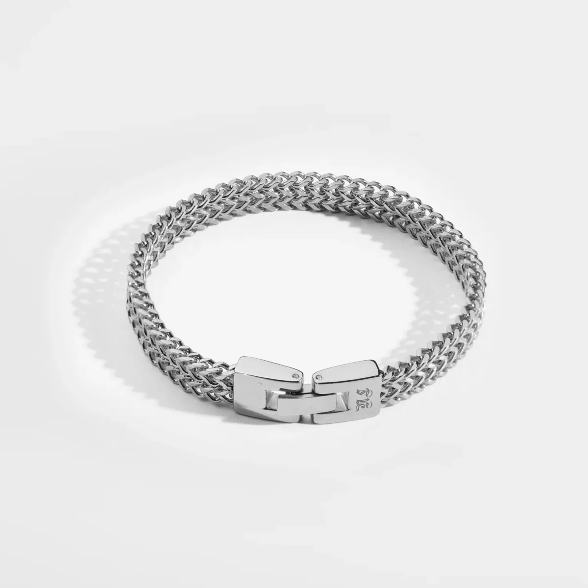 Fehu Armbånd – Sølvtonet – S – 19,05 cm – Herre – Northern Legacy