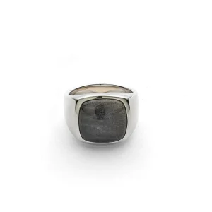 Alexander Lynggaard – Signet ring i sølv med Obsidian – h10080