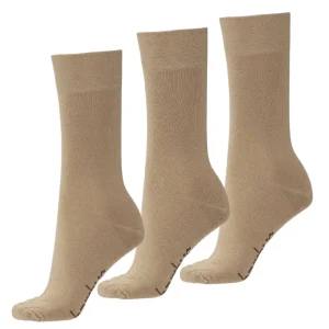 3 par beige bambussokker, str. 43-46