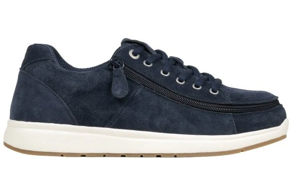 BILLY NAVY COMFORT – Bred herresko i ruskind og med lynlås.