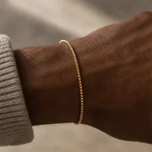 Golden Edge armbånd – Forgyldt 316L Stål Armbånd 1.8mm (18-20 cm)