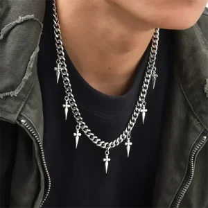 Dagger Chain Halskæde i Rustfrit Stål – 6 mm / 50 cm