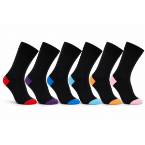 IZ Sock Copenhagen Luxury Bambusstrømper 6-pak – Farvede Hæl og Tå