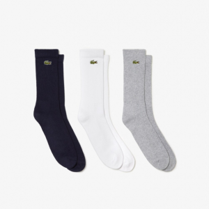 Lacoste 3-pak Unisex Multifarvet Bomuldsstrømper m. logo – OUTLET