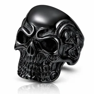Obsidia Skull Ring – Sort Herre Ring i Stål