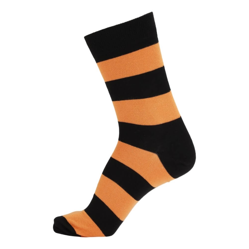 Strømper med orange og sorte striber str. 43-46 - Billede 2