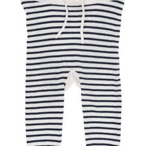 Let strikket leggings m. striber – NAVY – 56